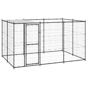 Outdoor Dog Kennel Steel with Roof 78.1 ftÂ²