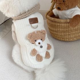 Pet Dog Cotton Vest Clothes With Traction Ring (Option: )