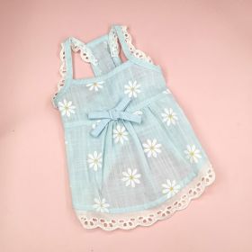 Dog Clothes Lace Skirt Cat Sunflower Printing (Option: )