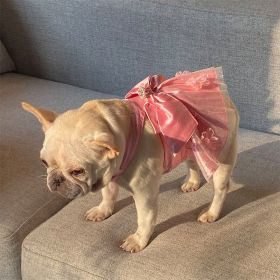 Mesh Dress Skirt Dogs And Cats Bow Pearl (Option: )
