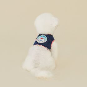 INS Style Korean Style Dark Denim Puppy Embroidery Breathable Four Seasons Chest Strap (Option: )