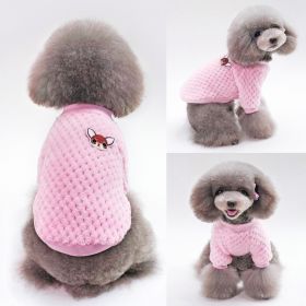 Pet Dog Clothes flannel Dog Winter clothe Puppy (Color: Pink)