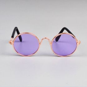 Cute Dog cat Glasses Pet Goggles Glasses Suitable For Puppy Cat Photo Props (Color: PURPLE, shape: Round)