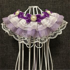 Cat Dog Pet Jewelry Necklace Bow Tie Lace Saliva Towel (Option: )