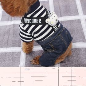Small Dog Warm Casual Striped Strap Pants (Option: )